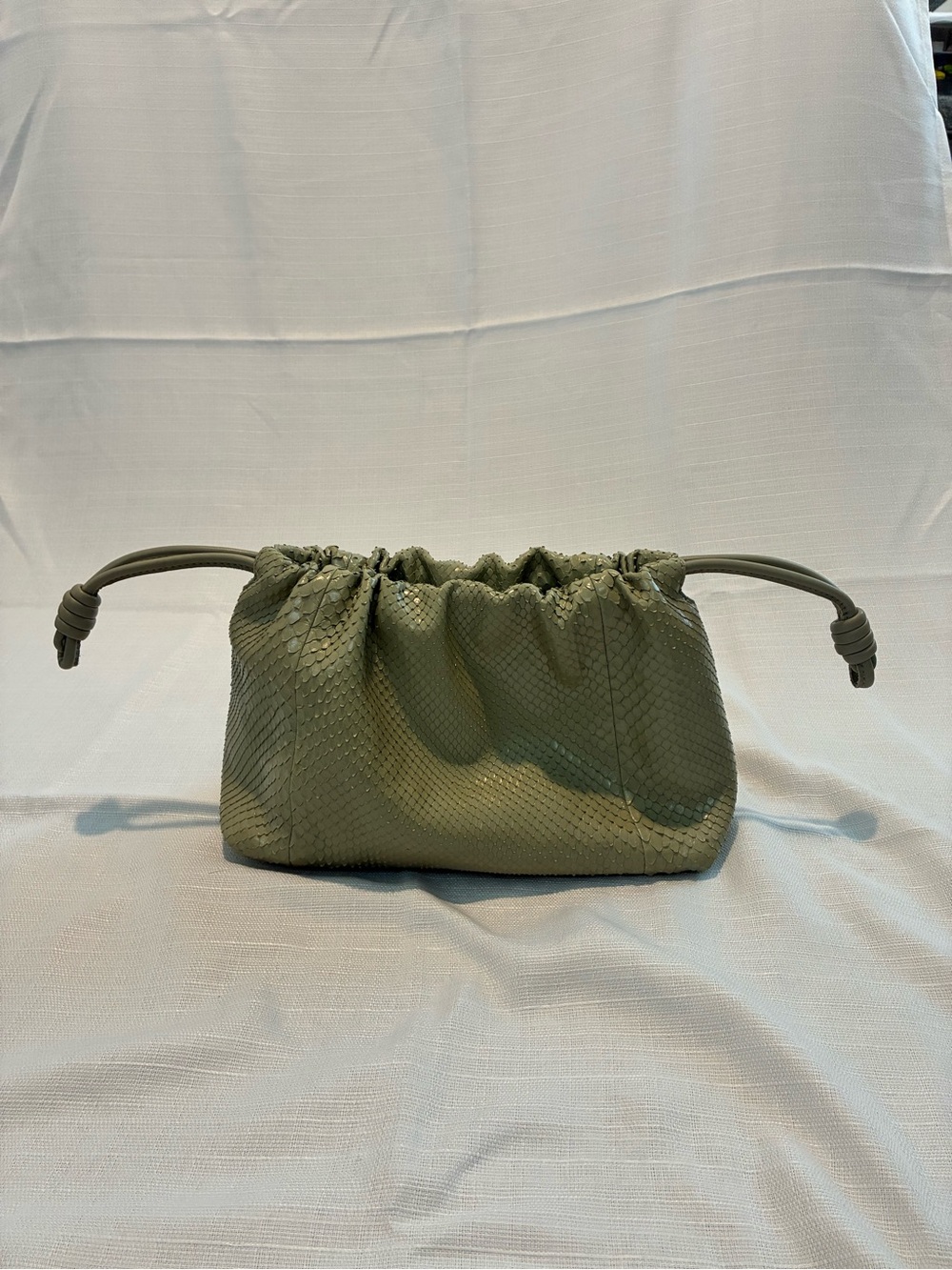 Loewe Flamenco Python Snakeskin Green Clutch Pouch